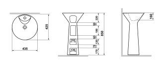 Раковина напольная Laguraty 3040 W 43x85см белый